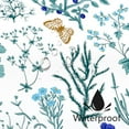 thumbnail image 4 of Extra Long Shower Curtain 72 x 84 Inch, Tall Teal Floral Fabric Shower Curtain, Cute Botanical Herbs Flower Butterfly Aesthetic Bathroom Shower Curtain Set with Hooks, 4 of 6