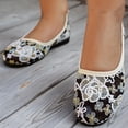 thumbnail image 4 of DIVVce Floral Embroidered Mesh Ballet Flats For Women Closed Toe Slip On Comfortable Footwear, 4 of 6