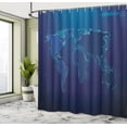 thumbnail image 4 of Ambesonne Dark Blue Shower Curtain, World Map Monotone Style, 69"Wx84"L, Indigo Cobalt Blue, 4 of 4