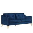 thumbnail image 4 of Mr. Kate Tess Sofa with Soft Pocket Coil Cushions, Small Space Living Room Furniture, Blue Velvet, 4 of 13