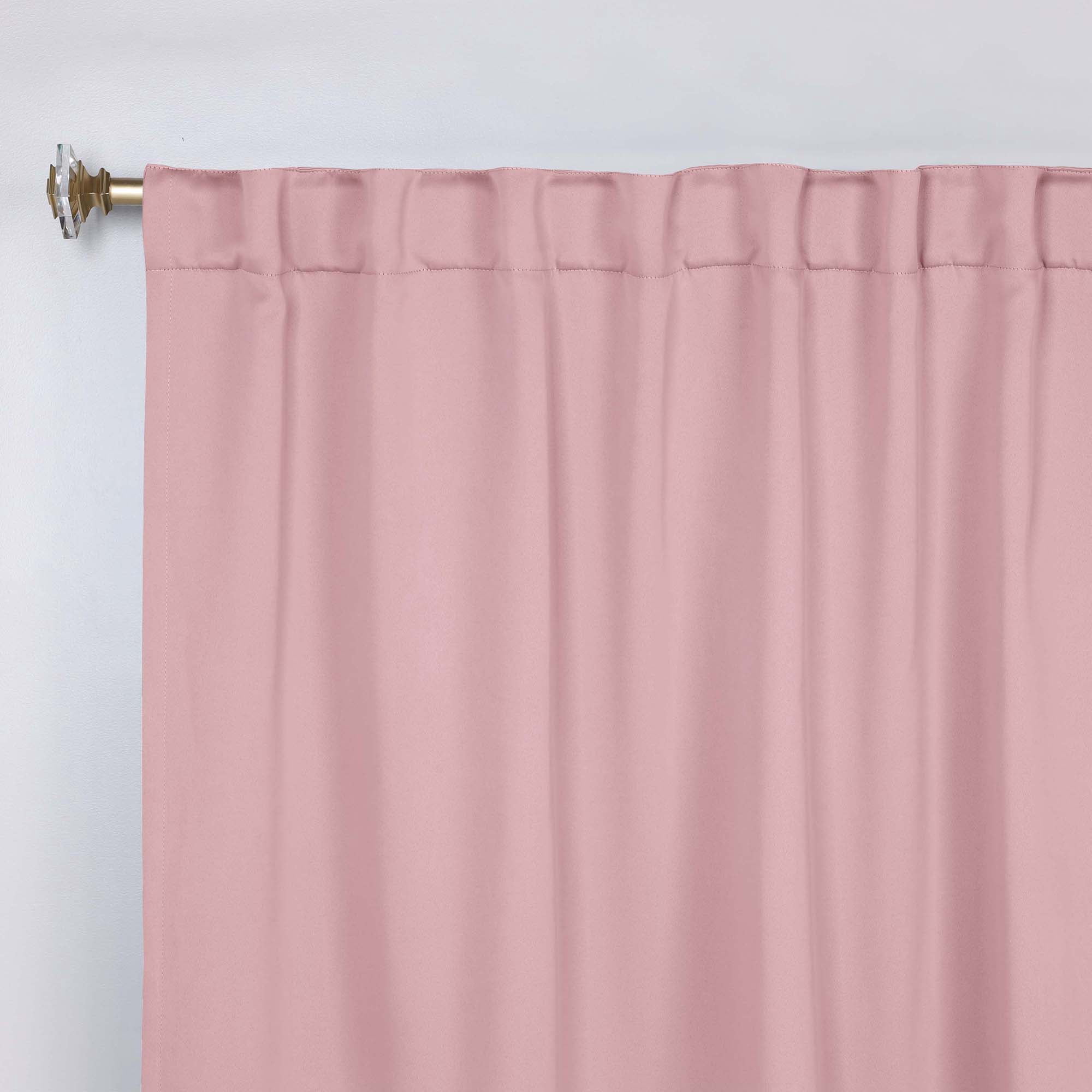 Superior Blackout Solid Light Filtering Back Tab Curtain Panel Set, 42" x 96", Mauve chalk