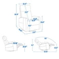 thumbnail image 3 of Massage Chairs Heat Massage Manual Recliner Chair with Rocker and Swivel in Fabric for Living Room, Blue-Green,Living Room Recliners, 3 of 19