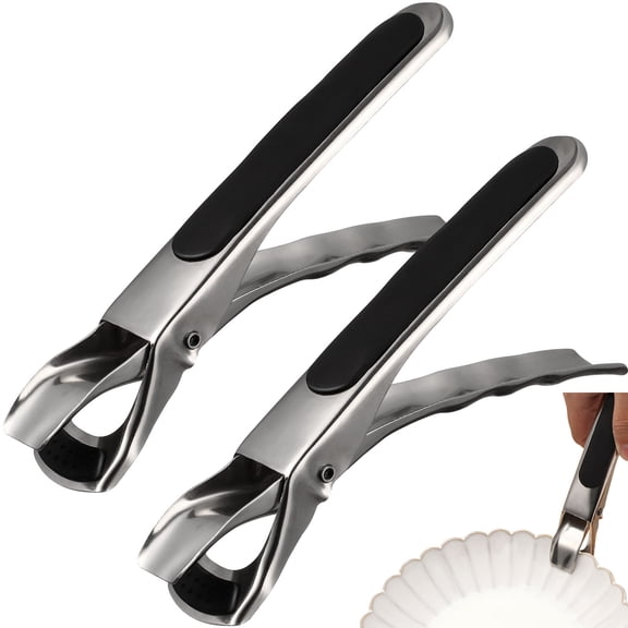 PTOOTP 2-Pack Stainless Steel Pot Holders and Kitchen Dish Grippers for Heat and Safe Cooking Use