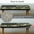 thumbnail image 5 of Whosucclay Forest Camo American Flag Print Bench Covers Stretch Spandex Upholstered Bench Slipcover, 4th of July Removable Washable Benches Protectors for Living Room, Bedroom, Dining Room, Kitchen, 5 of 7