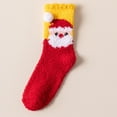 thumbnail image 2 of Fabrcox Fuzzy Slipper Socks for Women, Cute Mid-Calf Thicken Plush Non Slip Winter Warm Casual Christmas Printed Indoor Floor Socks for Home Sleeping (D), 2 of 7