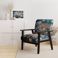 thumbnail image 2 of Designart "Icy-Toned Floral Arrangement" Blue Floral & Botanical Upholstered Accent Chair - Modern Arm Chair For Living Room, 2 of 5