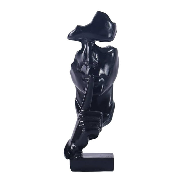 Guardoinrt Unique Style Silence Is Figure Abstract Art Statue For Home Accents Add Charm black