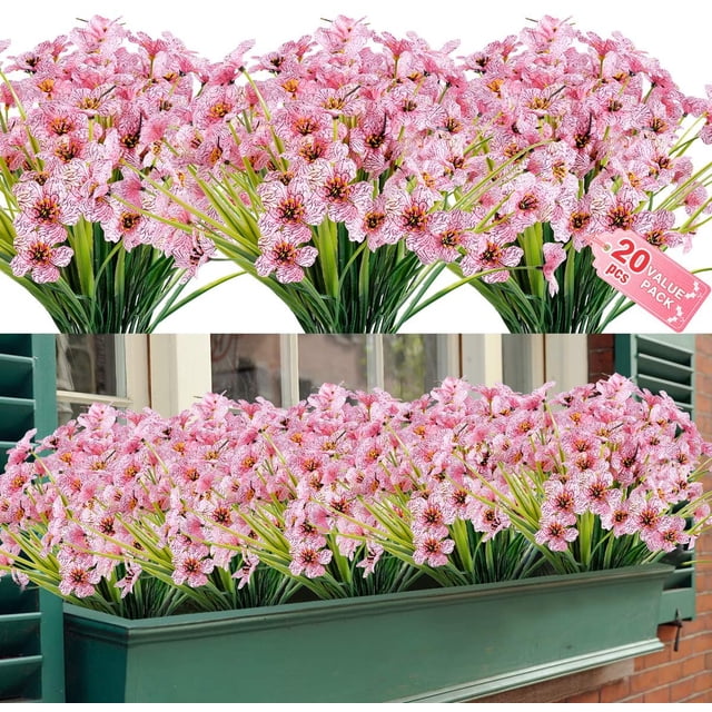 20 piezas-flor de simulación-violeta rosa Ofspeizc CZJJ-HQ3-2