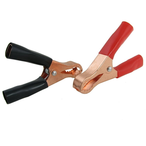Unique Bargains 2Pcs 50A Insulated Car Auto Battery Alligator Clip Clamp Black Red