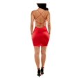 thumbnail image 2 of B DARLIN Womens Red Open Back Crisscross Bungee Straps Sleeveless Cowl Neck Short Party Body Con Dress Juniors S, 2 of 4