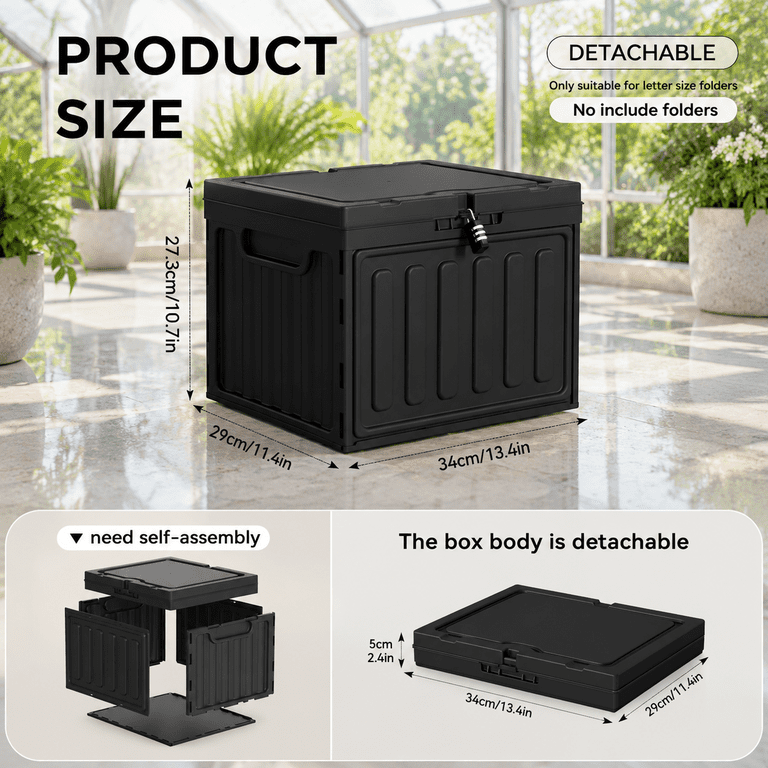 2 Drawer Plastic File Cabinet, Black 2 Pack, Stackable Letter Size ...