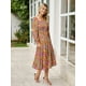 thumbnail image 4 of Vestido largo Simplee de manga larga con estampado floral para mujer, 4 of 5