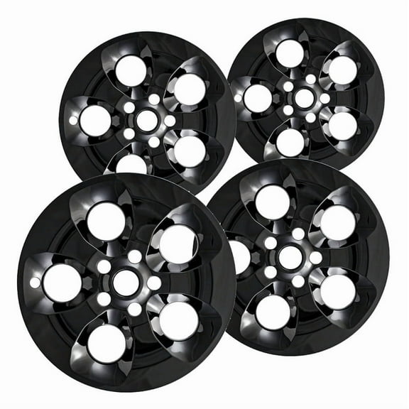 Set of 4 18 inch Gloss Black ABS Wheel Skins Compatible with 2013 - 2017 Jeep Wrangler; 2018 Jeep Wrangler JK Impostors for 9119 Wheel Series