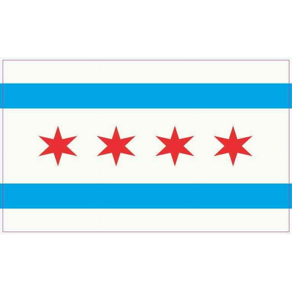 5in x 3in Chicago Illinois Flag Magnet Vinyl Magnetic  Magnets
