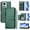 Green, variant on Case for OnePlus ACE Zipper Wallet Flip Cover with Card Holder, Photo Frame, Kickstand & Lanyard, PU Leather Black