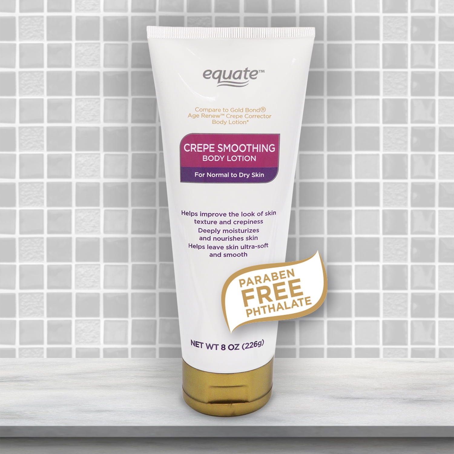 Equate Crepe Smoothing Body Lotion for Normal to Dry Skin, 8 oz
