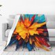 thumbnail image 1 of Fotbe Colorful Paint Print Manta de Franela Acolchonada con Estampado, Súper Suave y Esponjosa, Extra Grande para Sofá, Cama, Uso Todo el Año-50"x40", 1 of 7