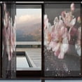 thumbnail image 3 of BZSMCE Window Curtain Panels Set Of 2 In Midnight Sakura Printed, 3 of 4