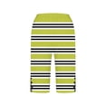 thumbnail image 4 of Cutuoiiu Women's Casual Striped Capri Pants, Elastic Waist Loose Straight Leg Pants with Pockets, Side Slit Button Cotton Five Quarter Pants for Travel and Everyday Wear, 4 of 5