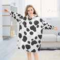 thumbnail image 5 of FORMRS Wearable Blanket Hoodie with Sleeves for Kids Cozy Flannel Sweatshirt, Cow Spots, 5 of 7