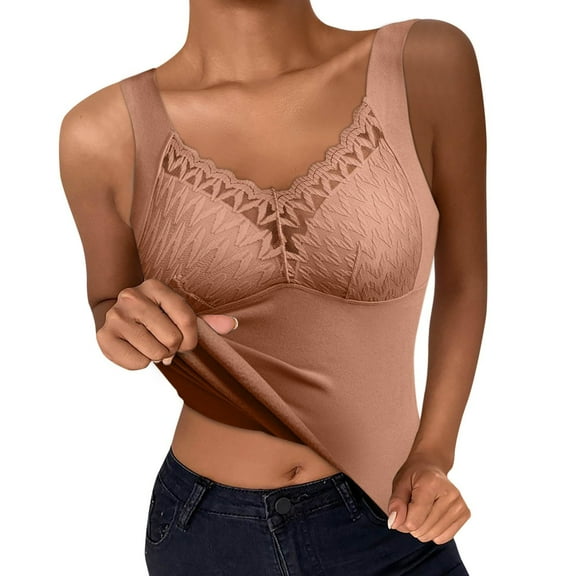 Tank Tops for Women Shapewear Tank Tops Sleeveless Lace Camisole Thermal Underwear Tummy Tank Tops with Built in Bra