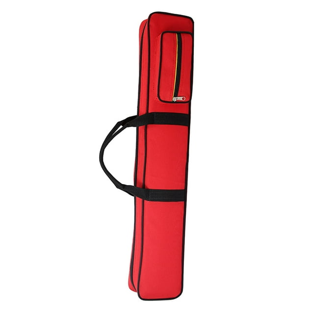 DYNWAVECA Billiards Pool Cue Case Pool Cue Storage Pouch with Divider Dustproof Compact Billiard Stick Storage Bag with External Pocket Red