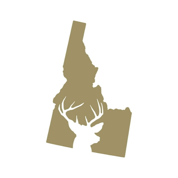 Idaho Deer State Sticker Decal Die Cut - Self Adhesive Vinyl - Weatherproof - Made in USA - Many Color and Sizes - buck hunt hunting rifle id