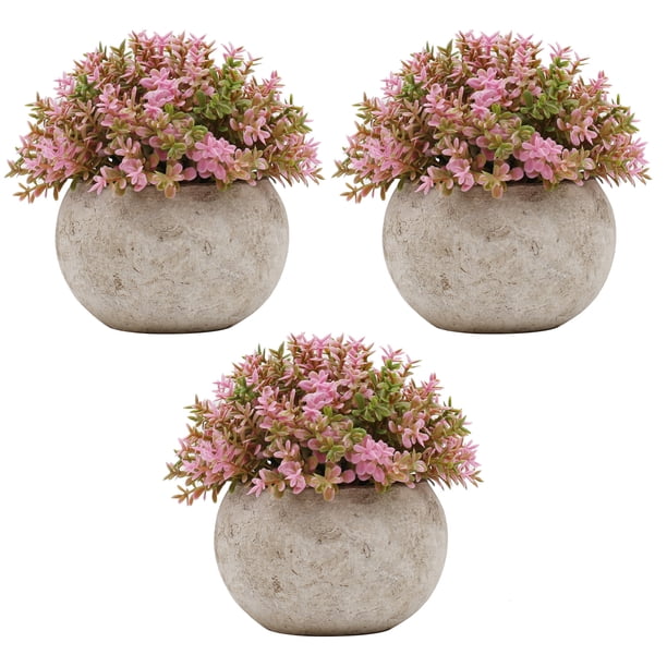 Mini plantas artificiales en maceta de 3 uds. maceta de hierba verde sintética decoración de vegetación de simulación para el hogar y la Oficina