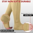 thumbnail image 6 of Ailaka Zipper Compression Socks, 15-20 mmHg Knee High Open Toe Compression Socks for Men Women, Beige,1 Pair, 6 of 8