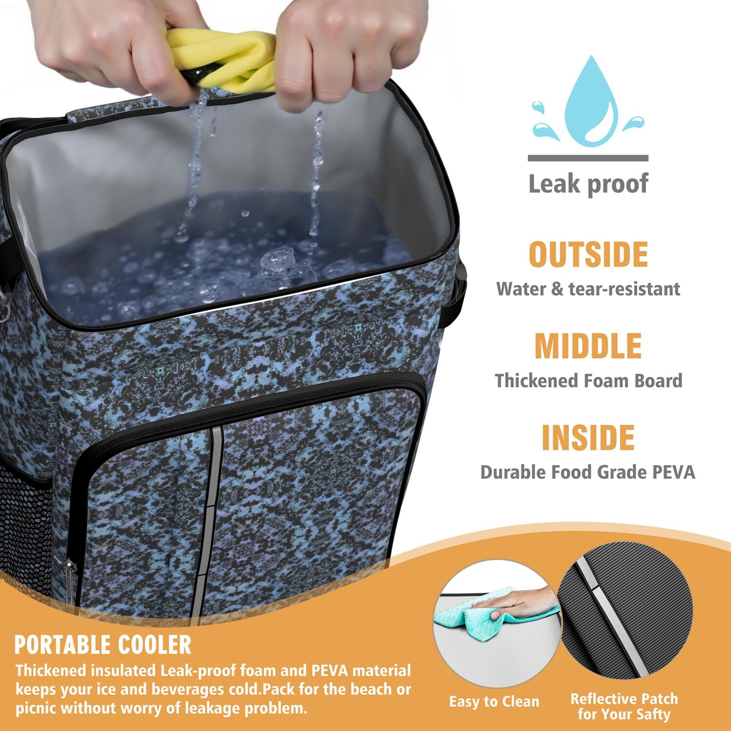Travel Cooler Bag - Boho Bohemia Flower Camping Beer Cooler Backpack with Bottle Opener- Waterproof Insulated Picnic Backpacks - Cooler Bag for Beach