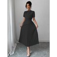 thumbnail image 3 of Women's Round Neck Short Sleeve Dress for Elegant Office and Work Wear, 3 of 4