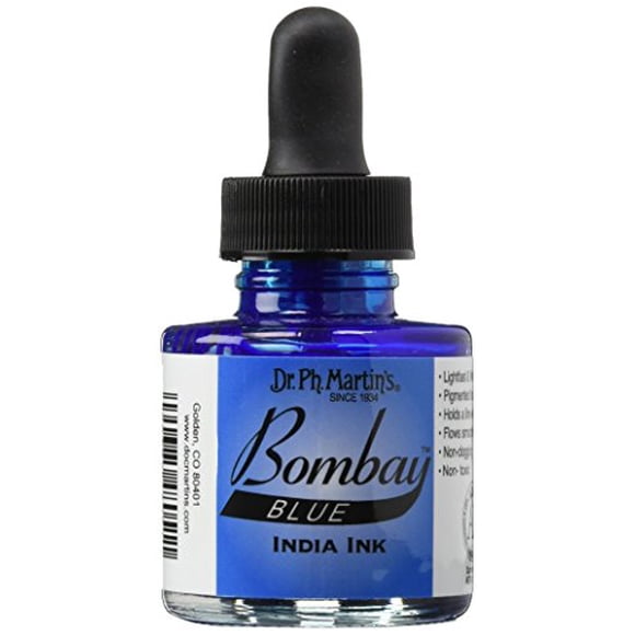 Dr. Ph. Martin's Bombay India Ink, 1.0 oz, Blue, 1 Count