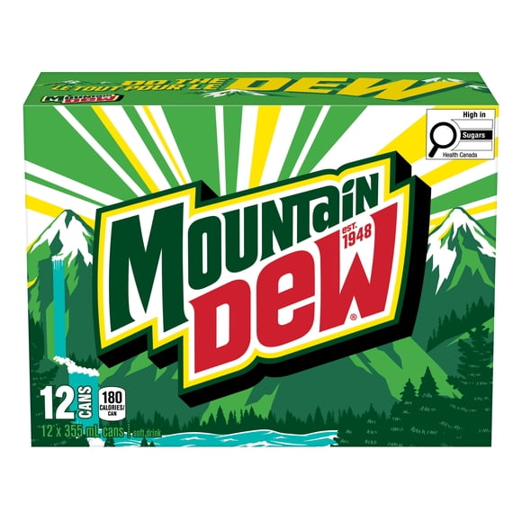 MTN Dew Soft Drink, 355 mL Cans, 12 Pack