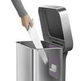 thumbnail image 6 of simplehuman 55 Liter / 14.5 Gallon Rectangular Kitchen Step Trash Can, Brushed Stainless Steel, 6 of 10