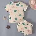 thumbnail image 6 of Baby Boy Outfits Graphic Print Short Sleeve Crew Neck T-Shirt Top And Shorts 2 Piece Casual Wear Baby Boys' Clothing Sets Size 9-12 Months, 6 of 9