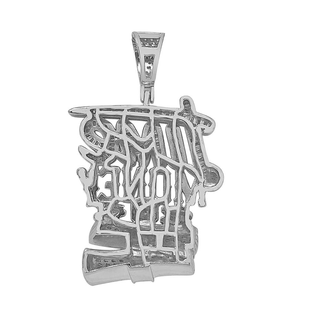 27+ Grams Real Silver 2.50 Ct. "Time Is Money" Custom Pendant Charm + Free Chain