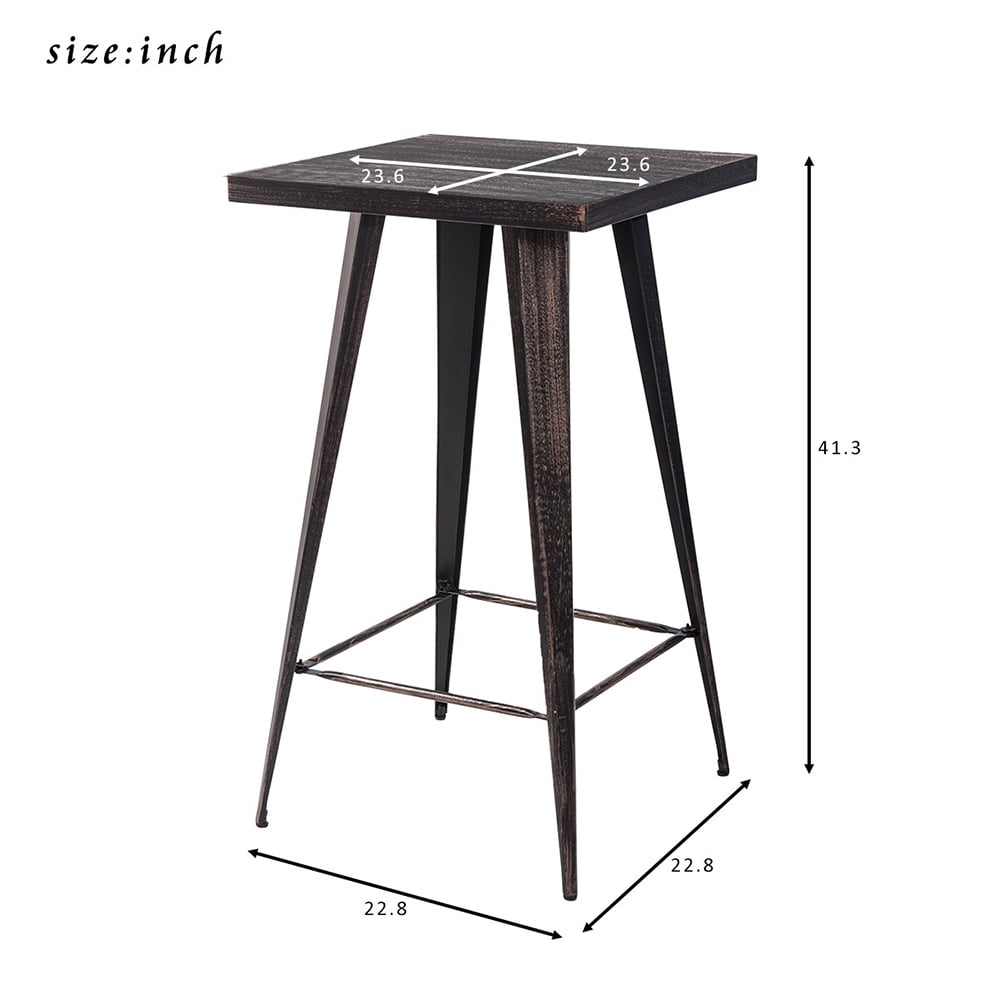 Kepooman 41" Vintage Distressed Metal Bar Table, Rustic Bistro Rectangular High Pub Table for Bar Cafe Home, Golden Black Kepooman 41" Vintage Distressed Metal Bar Table, Rustic Bistro Rectangular High Pub Table for Bar Cafe Home, Golden Black
