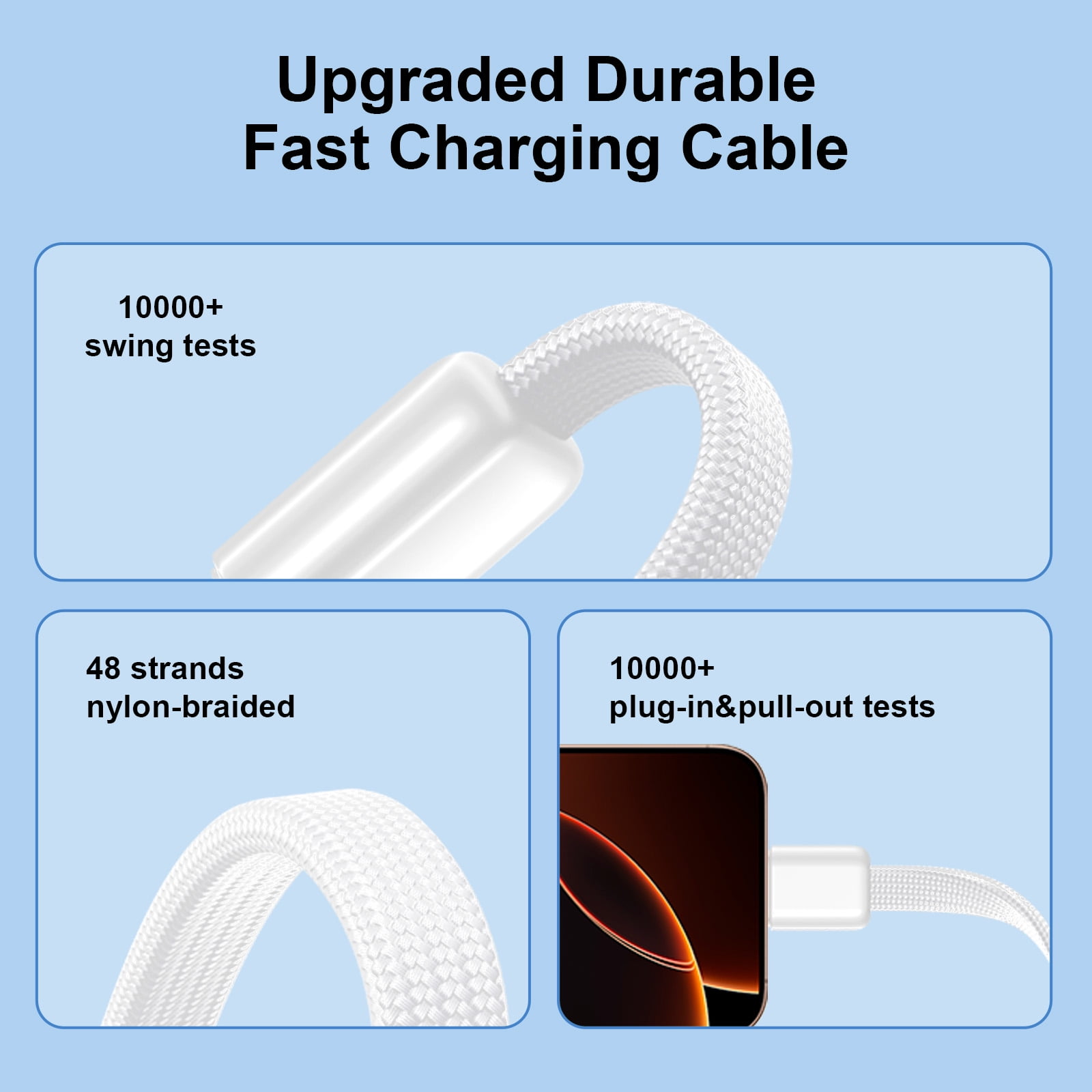 Yoobao Mini Power Bank PD20W Fast Charging with LED Display, 10000mAh USB-C in&Out Portable Charger with Built-in 2 Cables, 4 Outputs Travel Battery Pack for iPhone 16 15 Samsung iPad, White