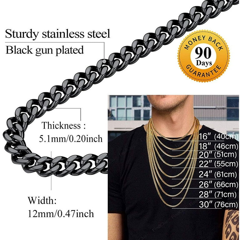 Mens Chain Gold 7mm Curb Chain Necklace Gold Chains for 