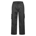 thumbnail image 6 of Maplenight Mens Straight Leg Cargo Pants Drawstring Elastic Waist Hiking Pants Outdoor Casual Work Trousers with Multi Pockets, 6 of 7