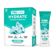 (3 pack) TruLabs Hydrate Powders Glacier, Electrolyte Drink Mix, 16 Stick Packets