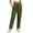 Army Green, variant on Olyvenn Women's Linen-Blend Slimming Pants, Elastic Drawstring Waist, High Waist Casual Trousers with Side Pockets Khaki S