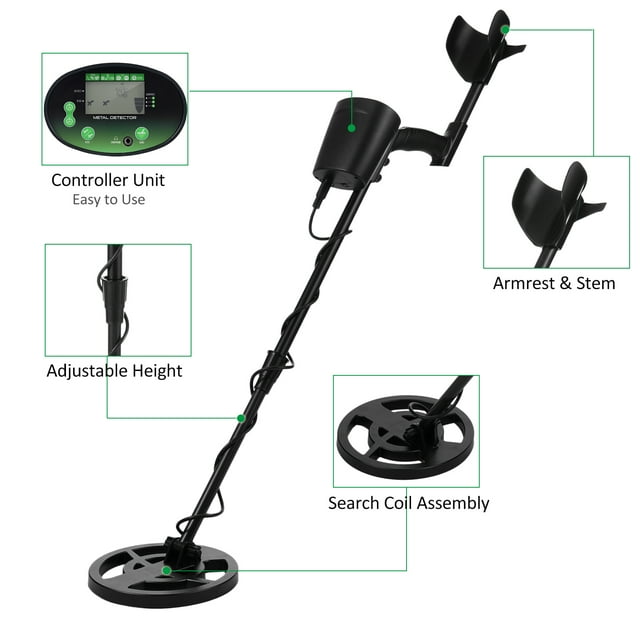 Treasure Metal Detector for Adults & Kids Professional Higher Accuracy and Sensitivity Waterproof Metals Gold Detector with LCD Display All Metal and Disc Mode 8'' Waterproof