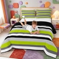 thumbnail image 3 of Erosebridal Modern Geometric Line King Size Comforter Sets,Watercolor Striped Comforters King Size,Black Reversible,3pcs,1 Comforter and 2 Pillowcases, 3 of 7