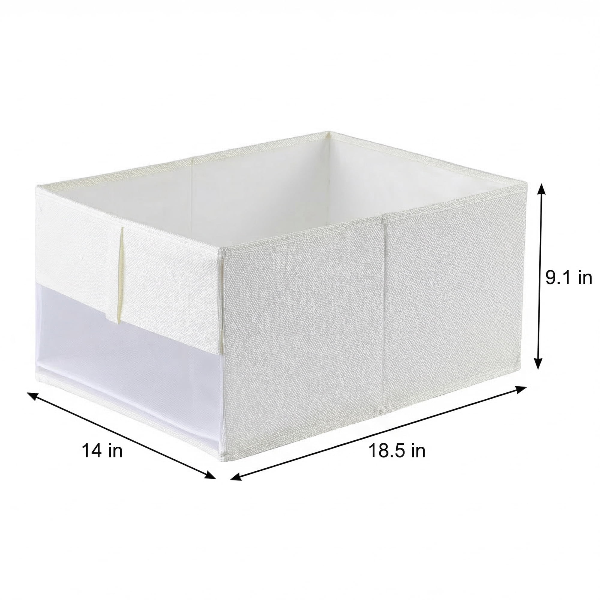 Unique Bargains 1pc Collapsible Fabric Storage Bins White 18.5*14*9.1in