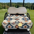 thumbnail image 2 of Xixirimido Portable Golf Cart Seat Covers, Quilted Golf Cart Seat Towel Blanket with 4 Pockets Universal Fit for EZGO Club Car and More 2 Person Seats Carts, Aztec Tribal Geometric, 2 of 8