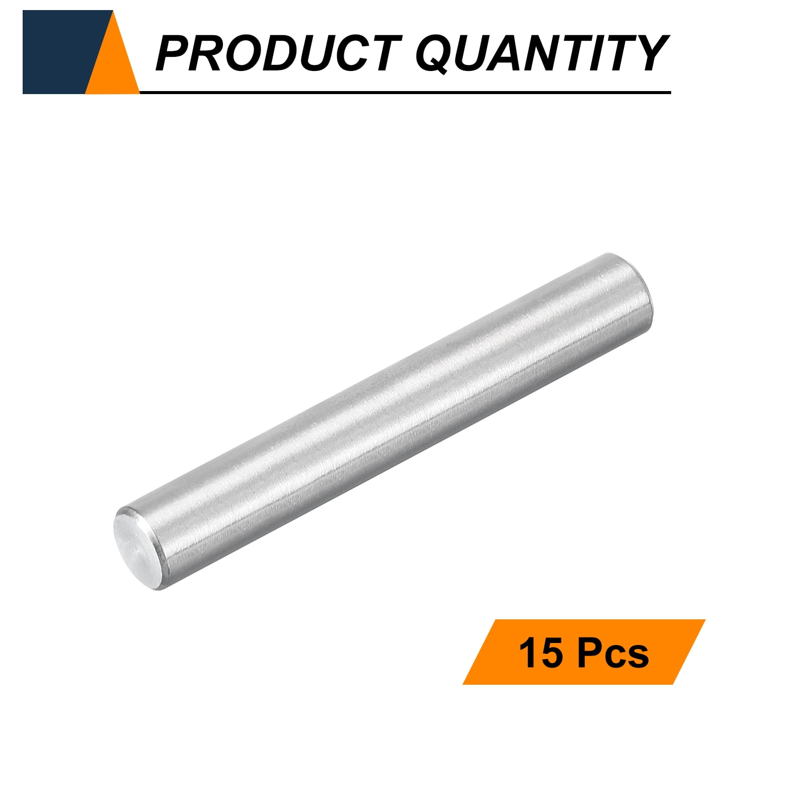 Uxcell 15pcs Dowel Pins M8(8mm) x 55mm 304 Stainless Steel Cylindrical Shelf Support Peg Pin Rod Fasten Elements for Metal Devices Wood Furniture DIY Installation, Silver