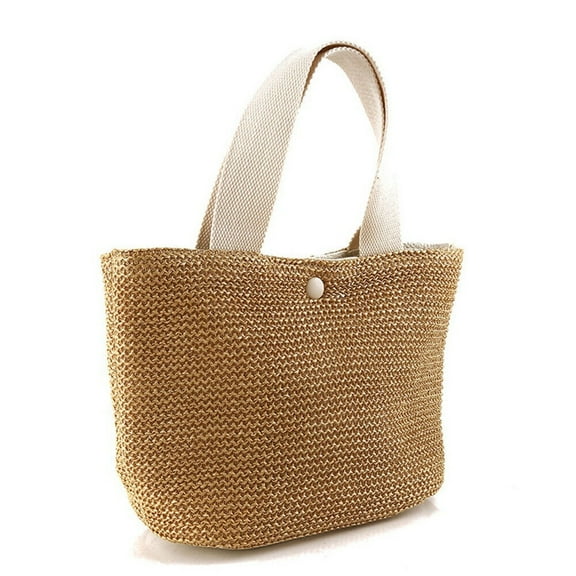 Ladies Wicker Handbag Bag Tote Beach Straw Woven Summer Rattan Basket Bags Decor