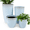 Ceramic White, variant on FIASON 4 Pack Large Plastic 24/21/12/10" H Blue Tall Planters, Tall Plant Pots for Outdoor Indoor with Shelf Inset, Glossy Flower Pot with Drainage Holes & Mesh Filter Screen for Front Porch Patio