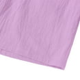 thumbnail image 6 of Women's Cotton Linen Elastic Waist Shorts with Drawstring and Side Pockets, Casual Solid Color Mid-Length Summer Shorts for Daily Wear, Lounge, and Outdoor Activities Pink XXXXL, 6 of 8